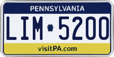 PA license plate LIM5200