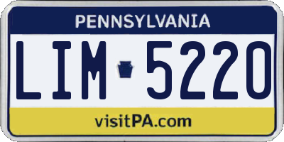 PA license plate LIM5220