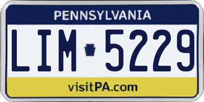 PA license plate LIM5229