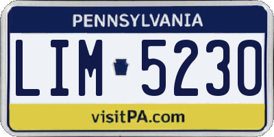 PA license plate LIM5230