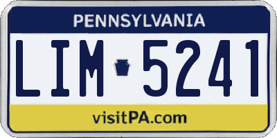 PA license plate LIM5241