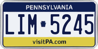 PA license plate LIM5245