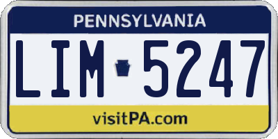 PA license plate LIM5247