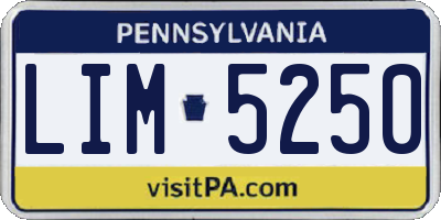 PA license plate LIM5250