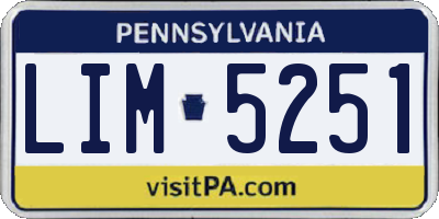 PA license plate LIM5251