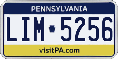 PA license plate LIM5256