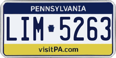 PA license plate LIM5263