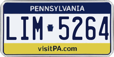 PA license plate LIM5264