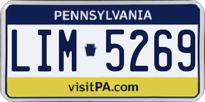 PA license plate LIM5269
