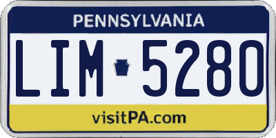 PA license plate LIM5280
