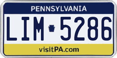 PA license plate LIM5286