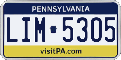 PA license plate LIM5305