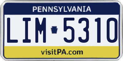 PA license plate LIM5310