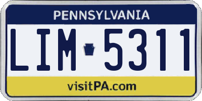 PA license plate LIM5311
