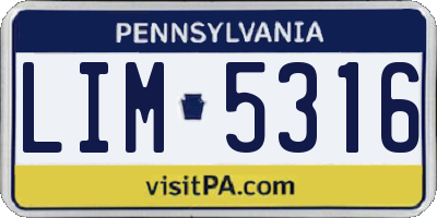 PA license plate LIM5316