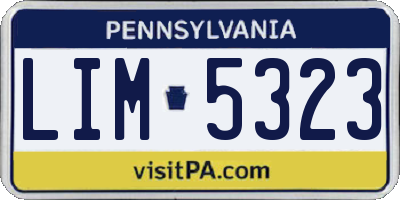 PA license plate LIM5323