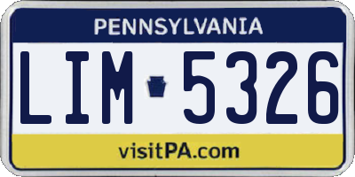 PA license plate LIM5326