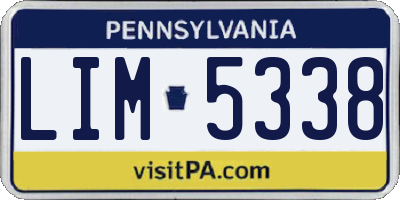PA license plate LIM5338