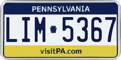 PA license plate LIM5367