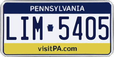 PA license plate LIM5405