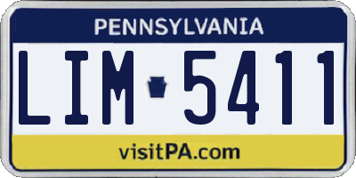 PA license plate LIM5411