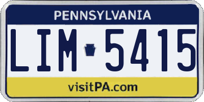 PA license plate LIM5415