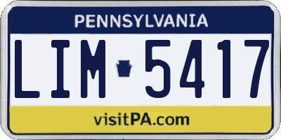 PA license plate LIM5417
