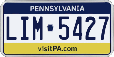 PA license plate LIM5427
