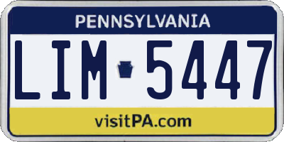 PA license plate LIM5447