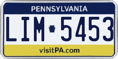 PA license plate LIM5453