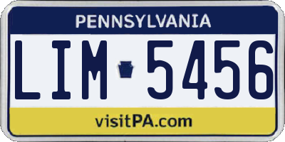 PA license plate LIM5456