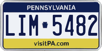 PA license plate LIM5482