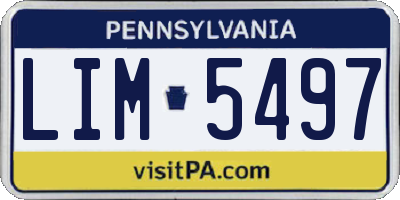 PA license plate LIM5497
