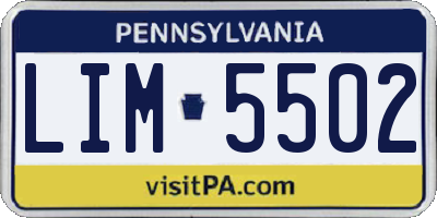 PA license plate LIM5502