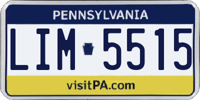 PA license plate LIM5515