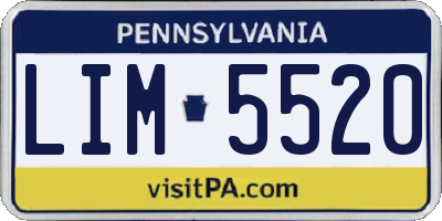 PA license plate LIM5520