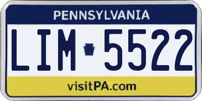 PA license plate LIM5522