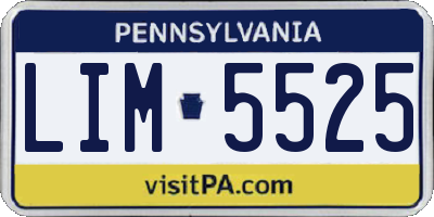 PA license plate LIM5525