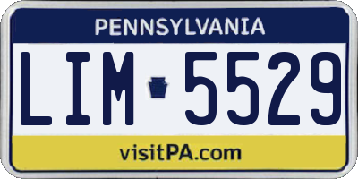PA license plate LIM5529