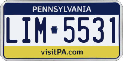 PA license plate LIM5531