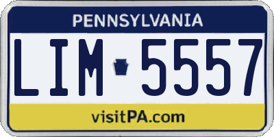 PA license plate LIM5557