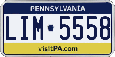 PA license plate LIM5558