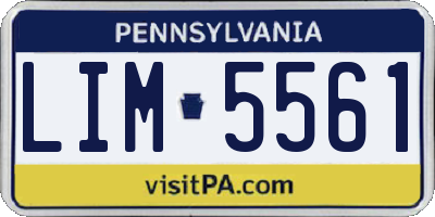 PA license plate LIM5561