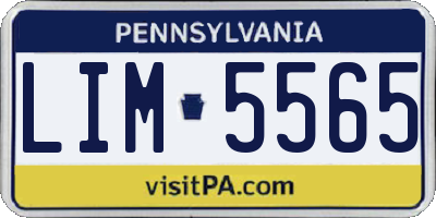 PA license plate LIM5565