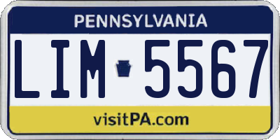 PA license plate LIM5567