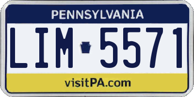 PA license plate LIM5571