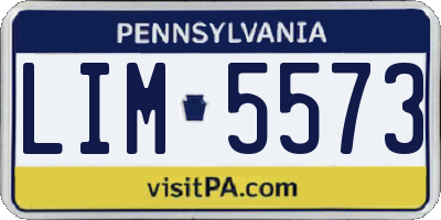 PA license plate LIM5573