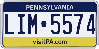 PA license plate LIM5574