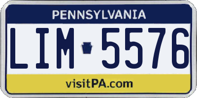 PA license plate LIM5576