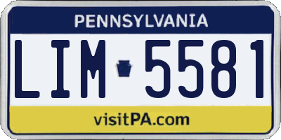 PA license plate LIM5581